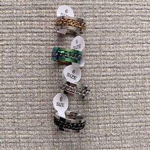 NWT 4 PCS Spinner Rings - 6MM Stainless Steel Fidget Rings for Anxiety